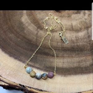 Matte Amazonite  natural stone necklace